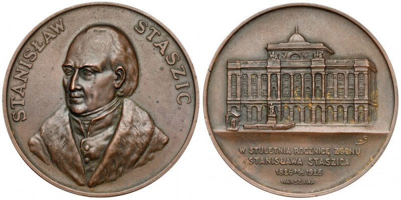 Medal, 100. rocznica śmierci Stanisława Staszica 1926 - rzadki Rzadko spotykany ...