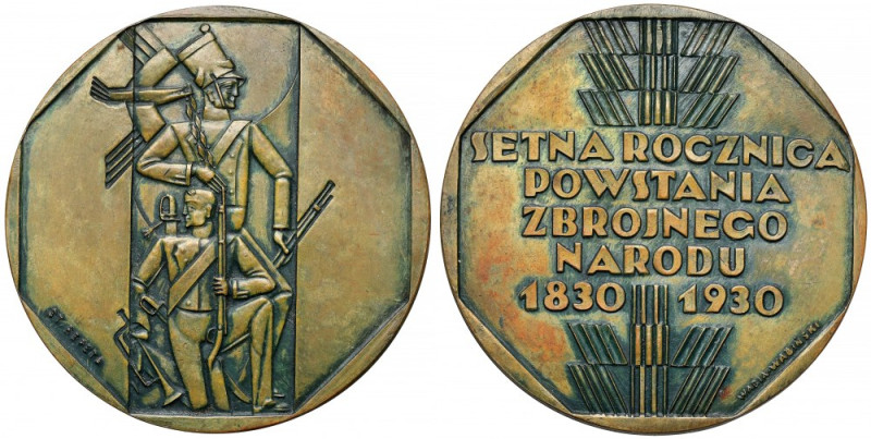 Medal, 100. rocznica Powstania Listopadowego 1930 (Repeta/Wabiński) Sygnowany ST...