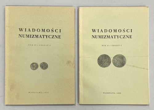 Wiadomości numizmatyczne 1958/2-3 (2szt)