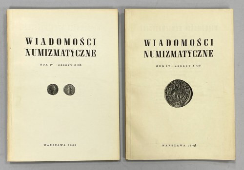 Wiadomości numizmatyczne 1960/3-4 (2szt)