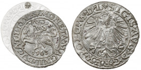 Zygmunt II August, Półgrosz Wilno 1563 - z krzyżami - b.rzadki RRRR
