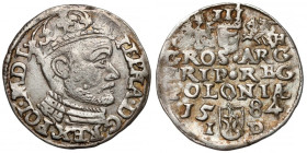Stefan Batory, Trojak Olkusz 1584 ID - inicjały GH - rzadszy