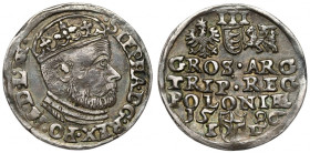Stefan Batory, Trojak Olkusz 1586 - NH w otoku - rzadki R2