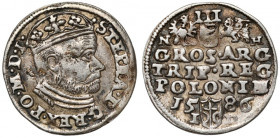 Stefan Batory, Trojak Olkusz 1586 NH - Howel