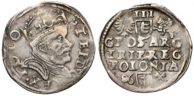 Stefan Batory, Trojak Poznań 1586 - data z lewej - REX R1