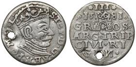 Stefan Batory, Trojak Ryga 1581 - pierwszy - rzadki R4