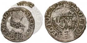 Stefan Batory, Szeląg Olkusz 1582 - duży mon., data rozdzielona - RZADKI R7