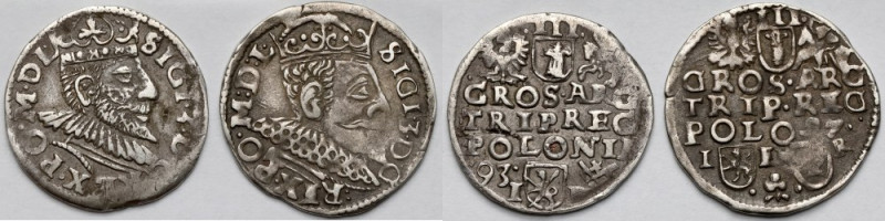 Zygmunt III Waza, Trojaki Poznań 1593 i 1597 - zestaw (2szt)