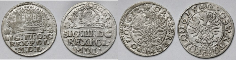 Zygmunt III Waza, Grosz Kraków 1612 i 1615 - zestaw (2szt) 
Grade: XF/XF-