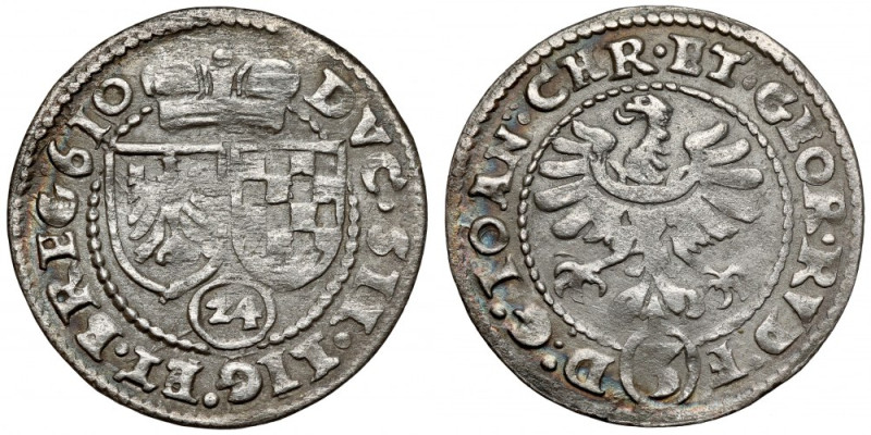 Śląsk, Jan Chrystian i Jerzy Rudolf, 3 krajcary 1610, Złoty Stok Rzadka odmiana ...