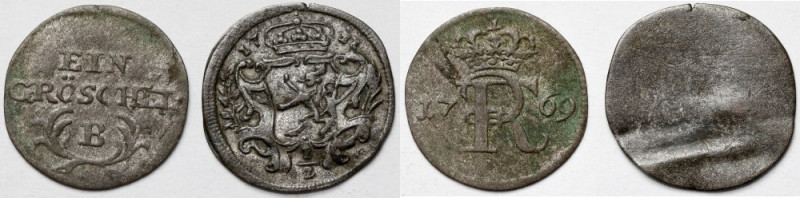 Greszel Wrocław 1796-B i 1/2 krajcara 1731(?) - zestaw (2szt) Jednostronny lekko...