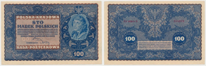 100 mkp 1919 - IA Serja O (Mił.27b) - wczesna odmiana Reference: Miłczak 27b
Gr...