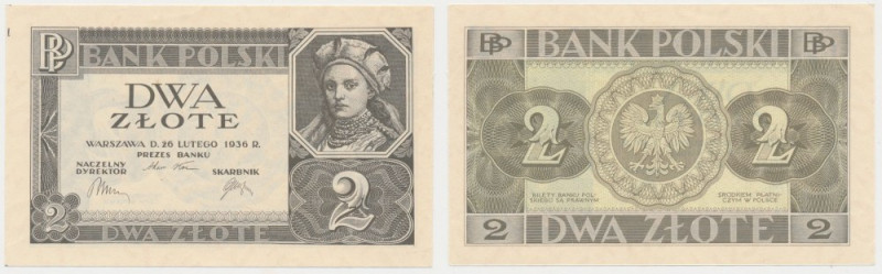 2 złote 1936 - bez poddruku, serii i numeracji Reference: Miłczak 75c
Grade: XF...