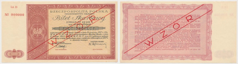 Bilet Skarbowy Emisja IV, Seria I - 5.000 zł 1948 Reference: Mazur H.9.1
Grade:...