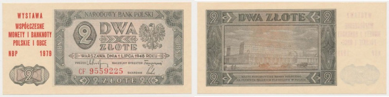 2 złote 1948 - z nadrukiem NBP - Wystawa Współczesne monety i banknoty 
Grade: ...