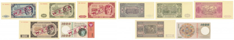 WZORY kolekcjonerskie emisji 1948-65 (5szt) Reference: Miłczak 137Wl, 138We, 139...