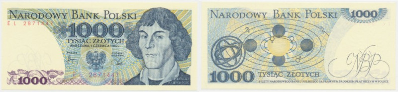 1.000 złotych 1982 - EL Reference: Miłczak 162
Grade: UNC