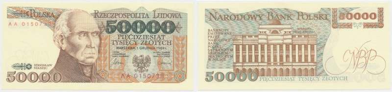 50.000 złotych 1989 - AA Reference: Miłczak 176b
Grade: UNC