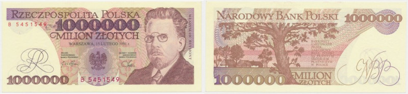 1 mln złotych 1991 - B Reference: Miłczak 189
Grade: UNC