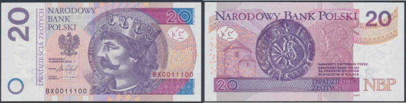 20 zł 2016 BX - 0011100 - radarowy 
Grade: UNC