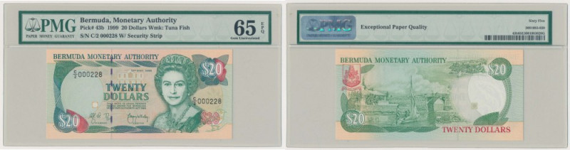 Bermuda, 20 Dollars 1999 - C/2 000228 Reference: Pick 43b
Grade: PMG 65 EPQ