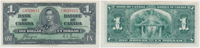 Canada, 1 Dollar 1937 Signatures:&nbsp;Coyne&nbsp;& Towers. 
 Ładny, z małym na...