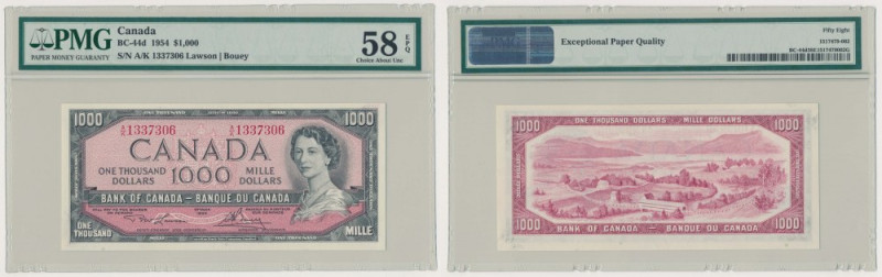 Canada, 1.000 Dollars 1954 Signatures:&nbsp;Lawson & Bouey. 
Reference: Pick 83...