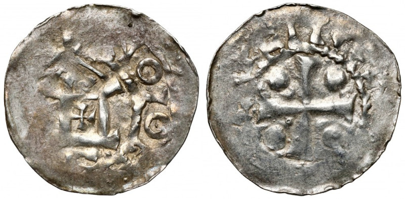 Goslar, Otto III (983-1002), Denar typu OAP Srebro, średnica 19,5 mm, waga 1,02 ...