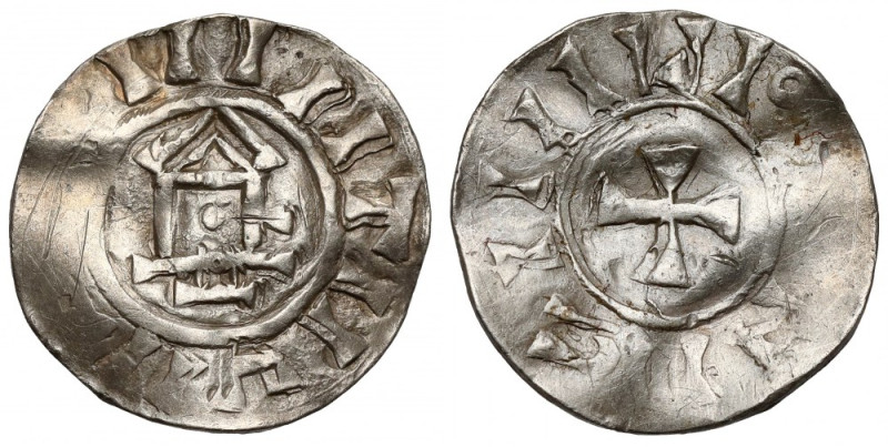 Goslar, Otto III (983-1002), Denar typu OAP Srebro, średnica 17,5 mm, waga 1,46 ...