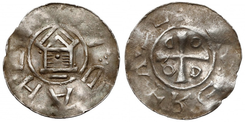 Goslar, Otto III (983-1002), Denar typu OAP Srebro, średnica 18,5 mm, waga 1,25 ...