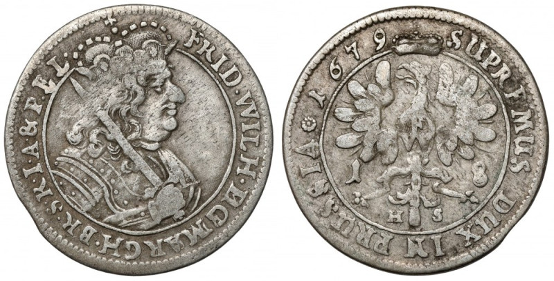 Prusy-Brandenburgia, Friedrich Wilhelm I, Ort 1679 HS, Königsberg 
Grade: VF/VF...