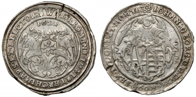 Saksonia, Johann Georg I, 60 groszy 1622 Srebro, średnica 41,5 mm, waga 23,0 g.&...