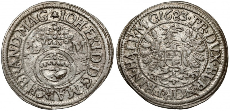 Brandenburg-Ansbach, Johann Friedrich, Groschen 1683 LM Ładny połysk. 

Grade:...