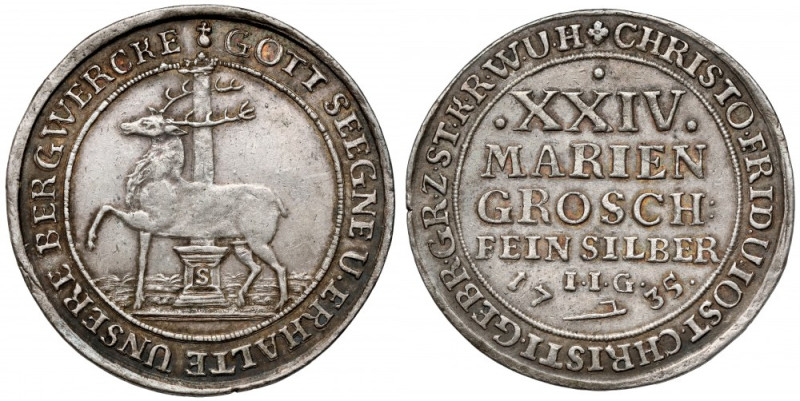 Stolberg, 24 mariengroschen 1735 IIG Bardzo ładne. 

Grade: XF