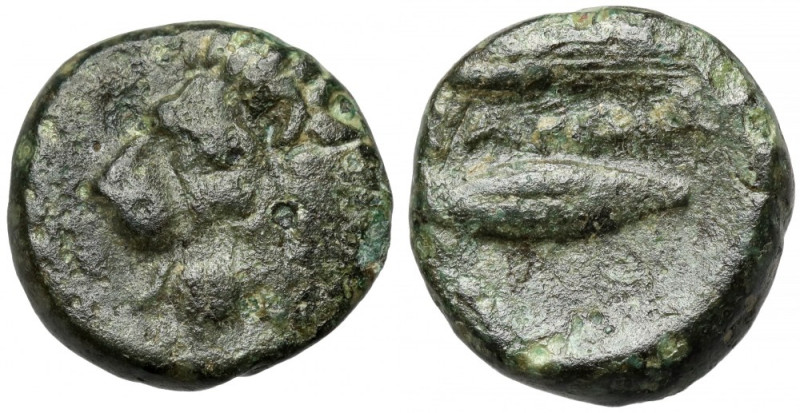 Greece, Thrace, Kardia, AE10 (350-309 BC) Obverse: Head of lion left. Reverse: Κ...