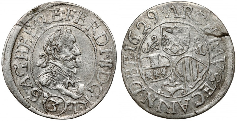 Austria, Ferdynand II, 3 krajcary 1629, St. Veit Ładny połysk. 

Grade: XF-