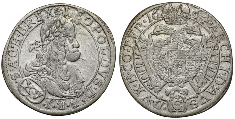 Austria, Leopold I, 15 krajcarów 1664 CA, Wiedeń 
Grade: XF-