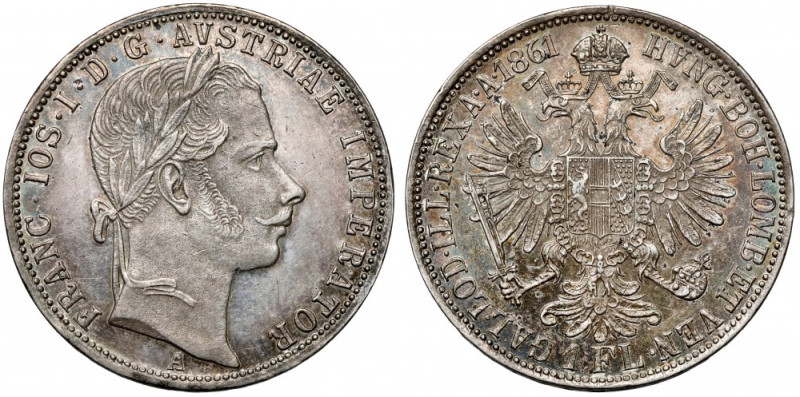 Austria, Franciszek Józef I, Floren 1861-A, Wiedeń 
Grade: XF