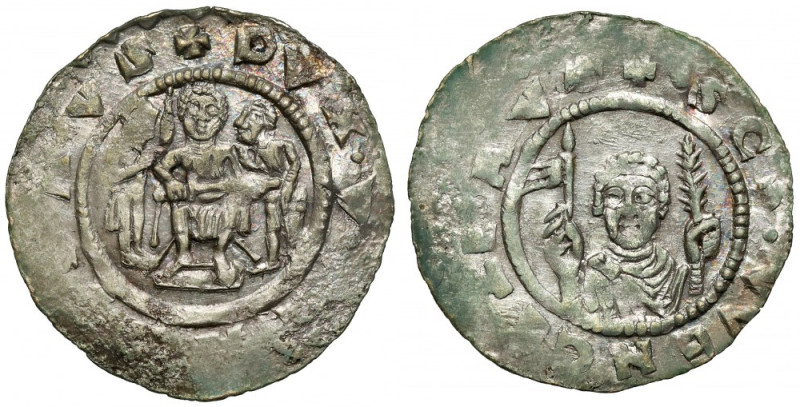 Bohemia, Władysław I (1120-1125) Denarius Piękny połysk. Typ z księciem Władysła...