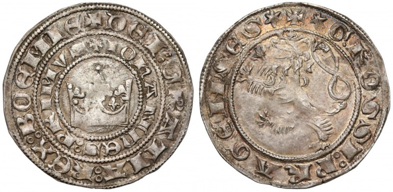 Bohemia, John I of Luxembourg (1310-1346) Prague groschen Bardzo ładny. 

Grad...