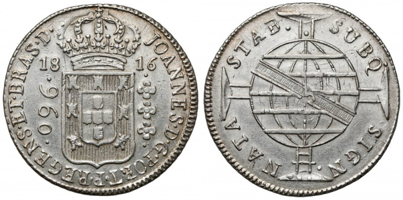 Brazylia, 960 reis 1816-R Ładne. 
 Mennica Rio de Janeiro. Reference: KM#307
G...