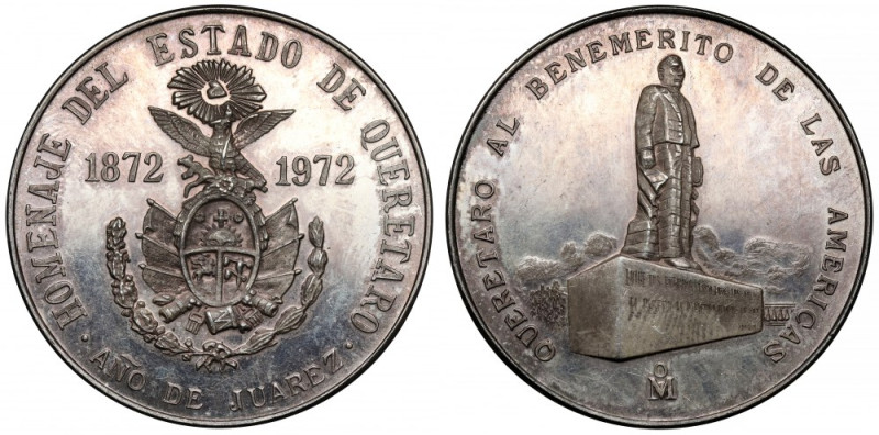 Mexico, Medal 1972 - Homenaje del Estado de Queretaro Srebro, średnica 38 mm, wa...