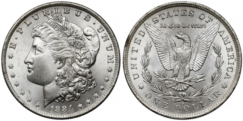 USA, Dollar 1884-O, New Orleans - Morgan Dollar Piękne. 

Grade: AU