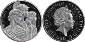 2022 Britannia 2oz Silver 5 Pounds. Three Ages of Women. Queen Elizabeth II. Trial of the Pyx Test Piece. #2 of 9. Jessopp Facsimile Signature Label. ...
