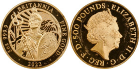 2022 Britannia 5oz Gold 500 Pounds. Commemorative Series. Queen Elizabeth II. Trial of the Pyx Test Piece. #3 of 5. Jessopp Facsimile Signature Label....