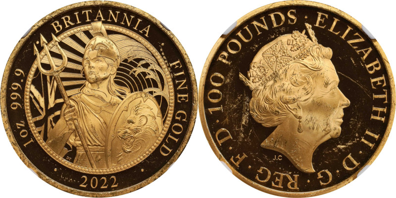 2022 Britannia 1oz Gold 100 Pounds. Commemorative Series. Queen Elizabeth II. Tr...