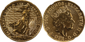 2022 Britannia 1oz Gold 100 Pounds. Commemorative Series. Queen Elizabeth II. Trial of the Pyx Test Piece. #9 of 9. Jessopp Facsimile Signature Label....