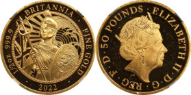 2022 Britannia 1/2oz Gold 50 Pounds. Commemorative Series. Queen Elizabeth II. Trial of the Pyx Test Piece. #1 of 6. Jessopp Facsimile Signature Label...