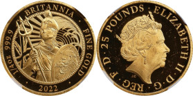 2022 Britannia 1/4oz Gold 25 Pounds. Commemorative Series. Queen Elizabeth II. Trial of the Pyx Test Piece. #1 of 6. Jessopp Facsimile Signature Label...