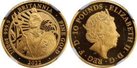 2022 Britannia 1/10oz Gold 10 Pounds. Commemorative Series. Queen Elizabeth II. Trial of the Pyx Test Piece. #1 of 8. Jessopp Facsimile Signature Labe...